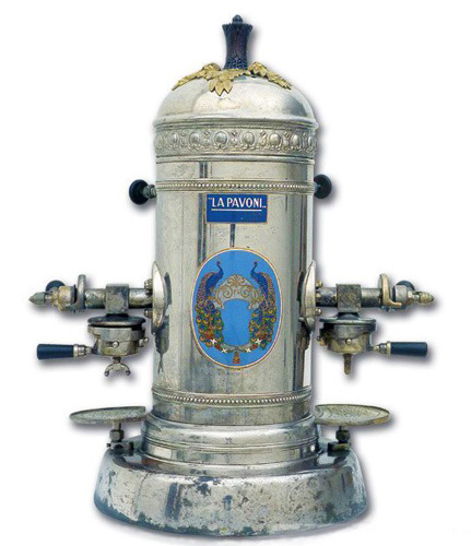 Desiderio Pavoni was one of the most important manufacturers of espresso machines. The Smithsonian has this model from 1910.