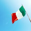 Close-up of the Italian flag