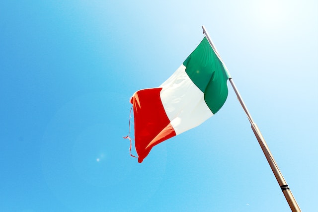 Close-up of the Italian flag